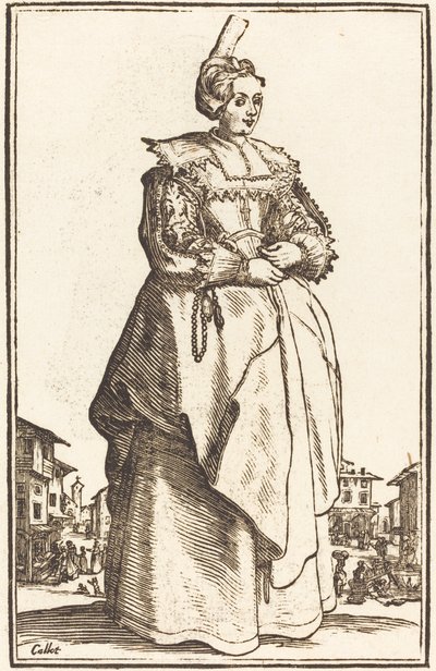 نبيلة مع قبعة صغيرة بواسطة After Jacques Callot