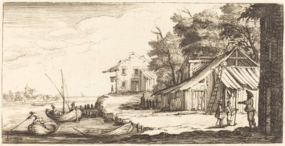 ضفة النهر بواسطة After Jacques Callot