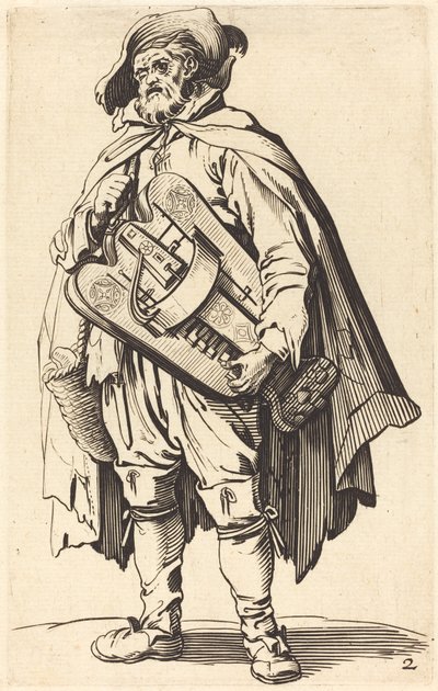 لاعب Hurdy-Gurdy بواسطة After Jacques Callot