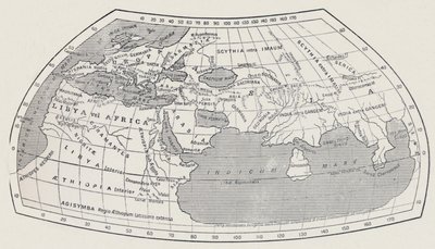 خريطة العالم ، حسب بطليموس ، 1923. بواسطة Agathodaemon of Alexandria