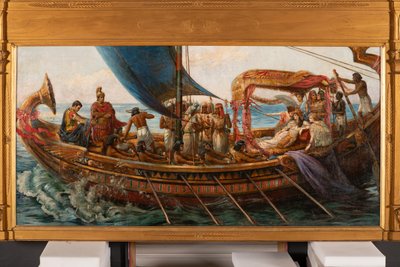 رحلة أنطوني وكليوباترا من معركة أكتيوم حوالي 1897 (زيت على قماش) بواسطة أغنيس برينجل