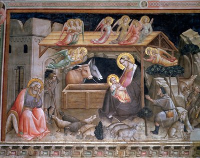 الميلاد ، تفاصيل من حياة العذراء والحزام المقدس ، من Cappella dell Sacra Cintola بواسطة أنولو جادي