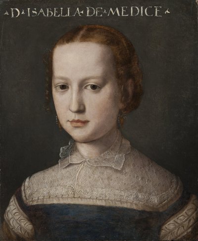 إيزابيل رومولا دي ميديسيس - صورة إيزابيلا دي ميديشي (1542-1576) ، بقلم برونزينو ، أغنولو (1503-1572). زيت على خشب. الأبعاد: ٤٤ × ٣٦ سم. المتحف الوطني ستوكهولم بواسطة أغنولو برونزينو
