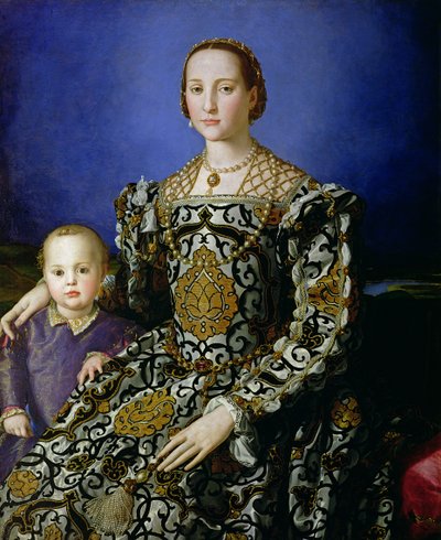 صورة إليانور توليدو وابنها جيوفاني دي ميديشي ، حوالي 1544-45 (تمبرا على لوحة) بواسطة أغنولو برونزينو