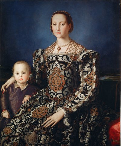 Portrait of Eleonora da Toledo with her son Giovanni - Oil on canvas بواسطة أغنولو برونزينو