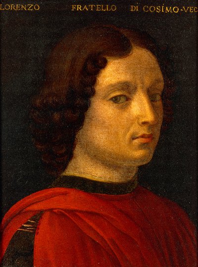 صورة لورنزو دي ميديشي الأكبر ، بقلم أنولو برونزينو ، حوالي 1565-1569 ، زيت على صفيح بواسطة أغنولو برونزينو