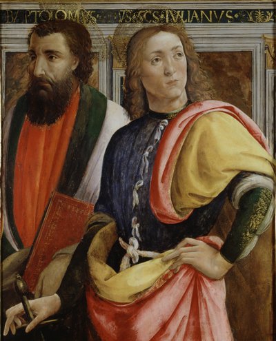 Sts Bartholomew and Julian the Hospitaler (تمبرا ، زيت وذهب على اللوحة) بواسطة Agnolo di Domenico
