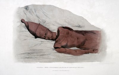 تم اكتشاف الرأس الضخم في أنقاض كارناك بواسطة G Belzoni ، 1820 بواسطة اجوستينو اجليو