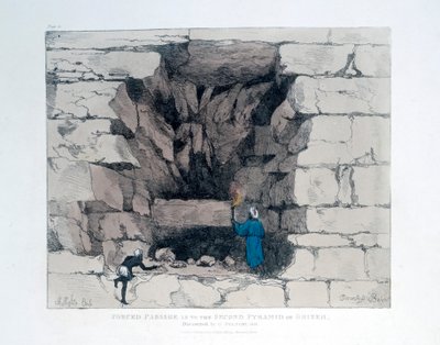 ممر قسري في هرم الجيزة الثاني ، مصر ، 1820 بواسطة اجوستينو اجليو
