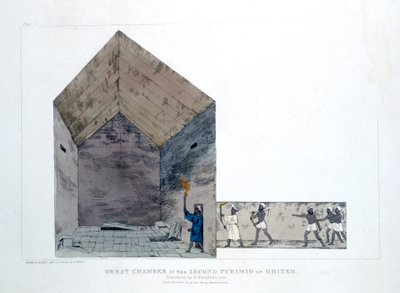 الغرفة الكبرى في هرم الجيزة الثاني ، مصر ، 1820 بواسطة اجوستينو اجليو