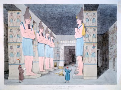 داخل المعبد في إبسومبول في النوبة ، 1820 بواسطة اجوستينو اجليو