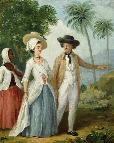 مزارع وزوجته تحت رعاية خادم ، حوالي عام 1780 (زيت على قماش) بواسطة أغوستينو برونياس