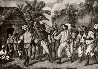 Cudgeling Match between English and French Negroes on Island of Dominica, Santo Domingo بواسطة أغوستينو برونياس