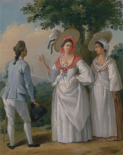 الكريول الهندي الغربي الحر في اللباس الأنيق ، كاليفورنيا. 1780. بواسطة أغوستينو برونياس