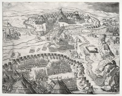 موقع ومعسكر جيوش شارل الخامس وسليمان الثاني ، 1532. بواسطة أغوستينو موسي