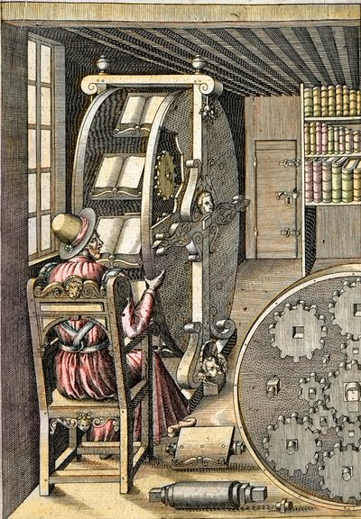 مكتب دوار - من "" Le Diverse et Artifiose Machine "بواسطة Agostino Ramelli (1531-1608) - باريس 1588 بواسطة Agostino Ramelli