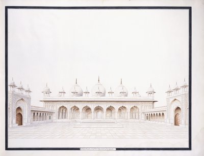 مسجد موتي في حصن أجرا ، ج. 1815 (قلم رصاص و - ج) بواسطة مدرسة اجرا