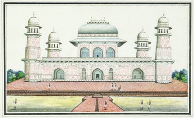 مقبرة إتيماد-دولا ، بالقرب من أغرا ، 1830s (مرحاض ، حبر وقلم رصاص على ورق) بواسطة مدرسة اجرا
