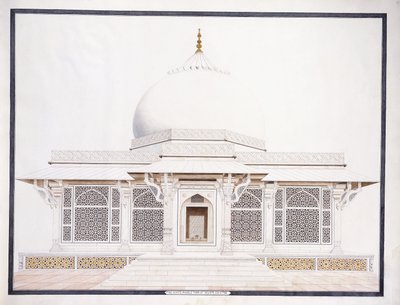 قبر الرخام الأبيض لسليم تشيستي ، ج. 1815 (قلم رصاص وقلم حبر وحبر) بواسطة مدرسة اجرا