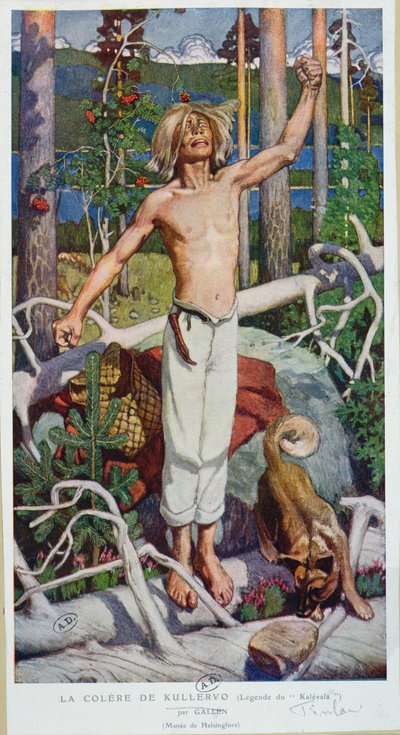 غضب Kallervo ، من "Kalevala" تم تحريره وتجميعه بواسطة إلياس لونروت (1802-84) نشر في فنلندا ، 1908 بواسطة أكسيلي فالديمار جالن كاليلا
