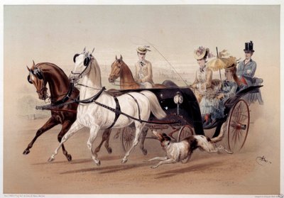 سيارة فكتوريا وخيول تارب طباعة ألبرت آدم (1833-؟) القرن التاسع عشر ، متحف كارنافاليت بواسطة ألبرت آدم