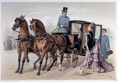 الكوبيه وصلت للخيول الإنجليزية طباعة ألبرت آدم (1833 -؟) 1874 باريس ، متحف كارنافاليت بواسطة ألبرت آدم