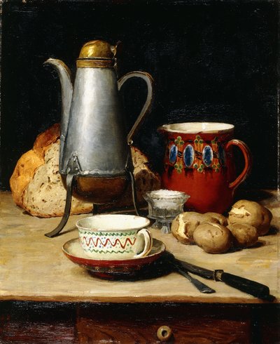 الحياة الساكنة: القهوة والبطاطس ، 1897 بواسطة ألبرت أنكر