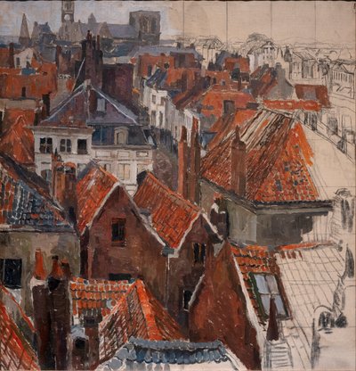 أسطح غينت (نسخة غير مكتملة) ، حوالي 1920-22 (زيت على قماش) بواسطة ألبرت بيرتسوين