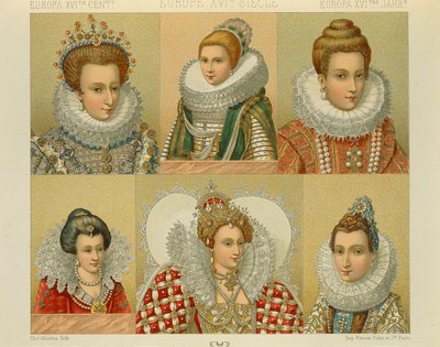 "Le Costume Historique" (تاريخ الأزياء الكامل) من تأليف Auguste Racinet ، المجلد الرابع بواسطة ألبرت تشارلز أوغست راسينت