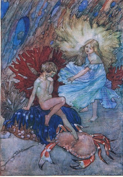 "لا ، لا تكز ذلك السلطعون المسكين عن توم" ، من حانة The Water Babies. بقلم همفري ميلفورد ، مطبعة جامعة أكسفورد ، حوالي عام 1930 (لون ليثو) بواسطة ألبرت إدوارد جاكسون