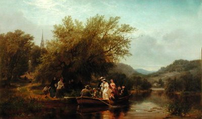 يوم الحياة ، أو ثلاث مرات عبر النهر: ظهرًا ، حفل الزفاف ، حوالي عام 1865 (زيت على قماش) بواسطة ألبرت فيتش الخوار