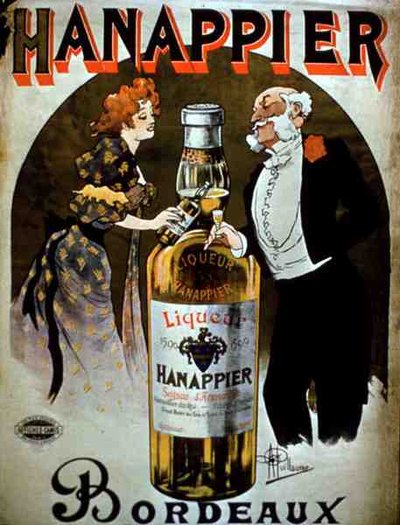 إعلان ملصق "Hanappier Liqueur" ، بوردو (لون ليثو) بواسطة ألبرت غيوم