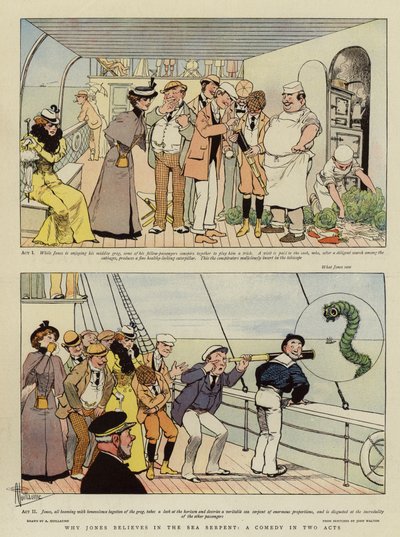 لماذا يؤمن جونز في Sea Serpent ، كوميديا في قانونين (chromolitho) بواسطة ألبرت غيوم