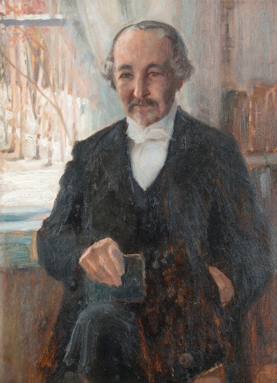 صورة للشاعر زكريا (ساشارياس) توبيليوس (1818-1898) par Edelfelt ، ألبرت غوستاف أريستيدس (1854-1905) ، - زيت على ورق مقوى ، 41x30 - مجموعة خاصة بواسطة ألبرت جوستاف أريستيدس إديلفيلت