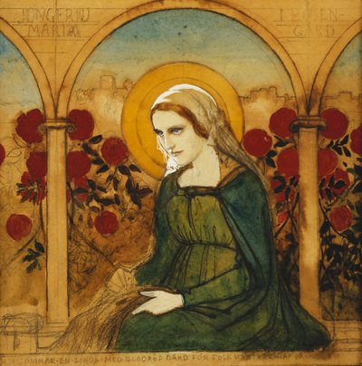 مريم العذراء في Rosegarden ؛ Jungfru Maria i Rosengard ، بواسطة ألبرت جوستاف أريستيدس إديلفيلت