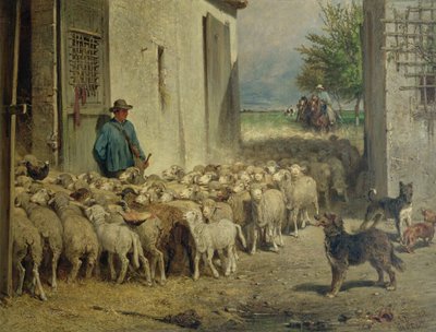 العودة إلى Sheepfold ، 1860 بواسطة Albert Heinrich Brendel