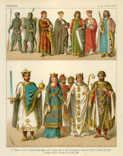 زي ألماني 1000-1100 م بواسطة ألبرت كريتشمر