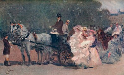 "تول أبيض وزهري. - في الحديقة عام 1900 بواسطة ألبرت لودوفيتشي