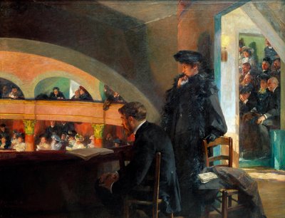 كوخ المسرح. لوحة ألبرت مينيان (1845-1908) بواسطة ألبرت بيير رينيه مينيان