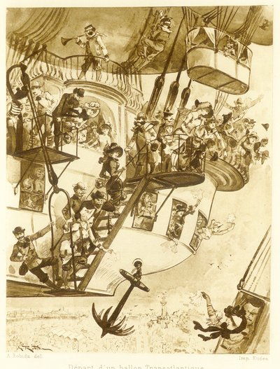 رحيل بالون عبر الأطلسي ، من لو فينجتيمي سيكل ، الحانة. 1883 بواسطة ألبرت روبيدا