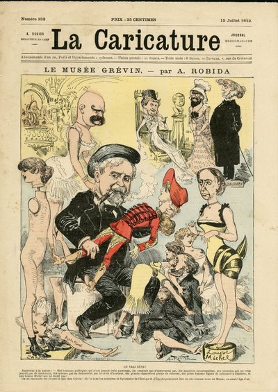 رسم توضيحي لألبرت روبيدا (1848-1926) لغلاف La Caricature (1880) بواسطة ألبرت روبيدا