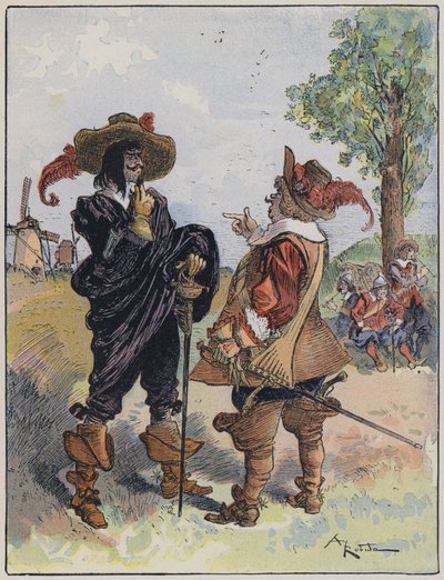 رسم توضيحي لـ Le Capitaine Bellormeau بواسطة ورسم A Robida بواسطة ألبرت روبيدا