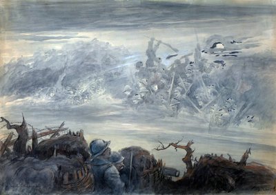 Le fight des ombres: poilus dans une tranchee تخيل هجوم من قبل جنود أشباح بواسطة ألبرت روبيدا