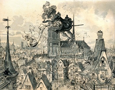 يقفز العملاق Gargantua من حصانه بواسطة ألبرت روبيدا