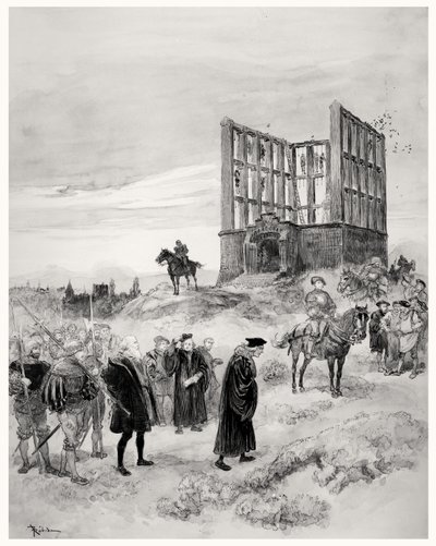 حكم على المشرف العام جاك دي سمبلانكي (حوالي 1445-1527) بالإعدام ، وصعودًا إلى مونتفاكون جيبت ، 1909 (مرحاض على الورق) بواسطة ألبرت روبيدا