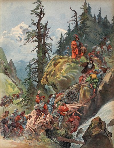 The crossing of the Alps, illustration from 