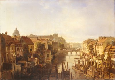 منظر للجسر الطويل من Mühlendamm ، 1850 بواسطة ألبرت شويندي