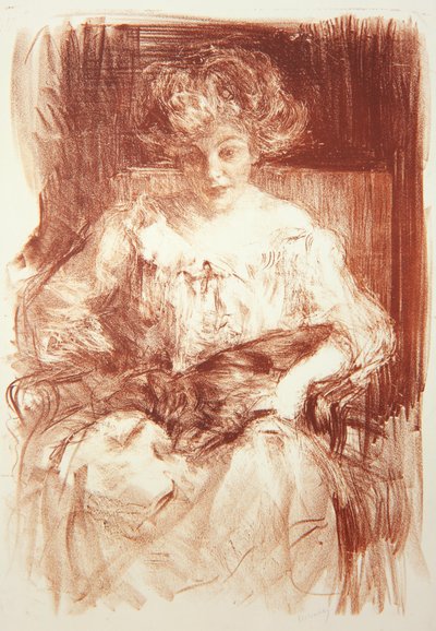 السيدة. HV Milbank at Ferby Lodge with Bebear ، c.1907 بواسطة ألبرت دي بيلروش