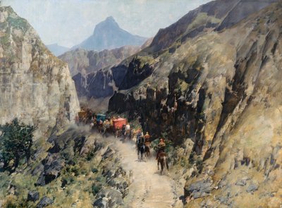 قافلة في بلاد فارس بواسطة Alberto Pasini