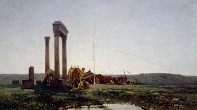 أنقاض معبد في الصحراء بواسطة البرتو باسيني